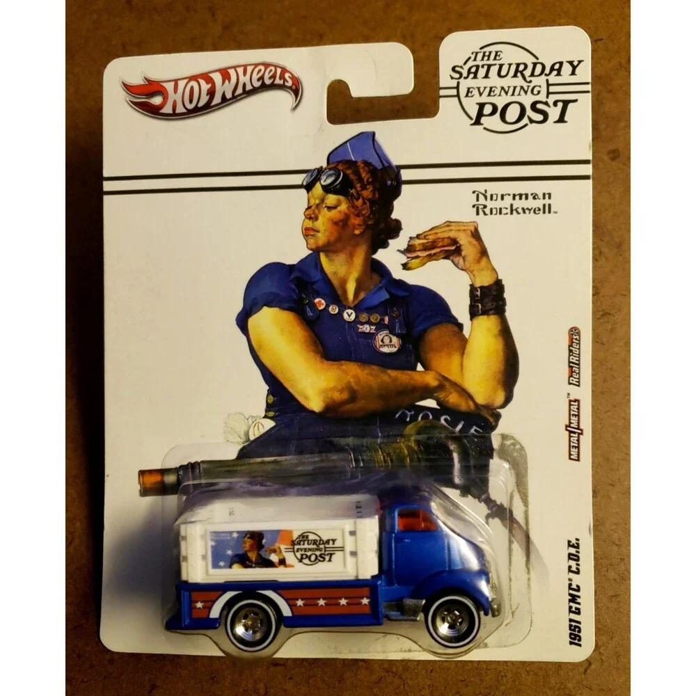 2012 Hot Wheels 1951 GMC C.O.E. Blue Nostalgic Brands Saturday Evening Post WWRR